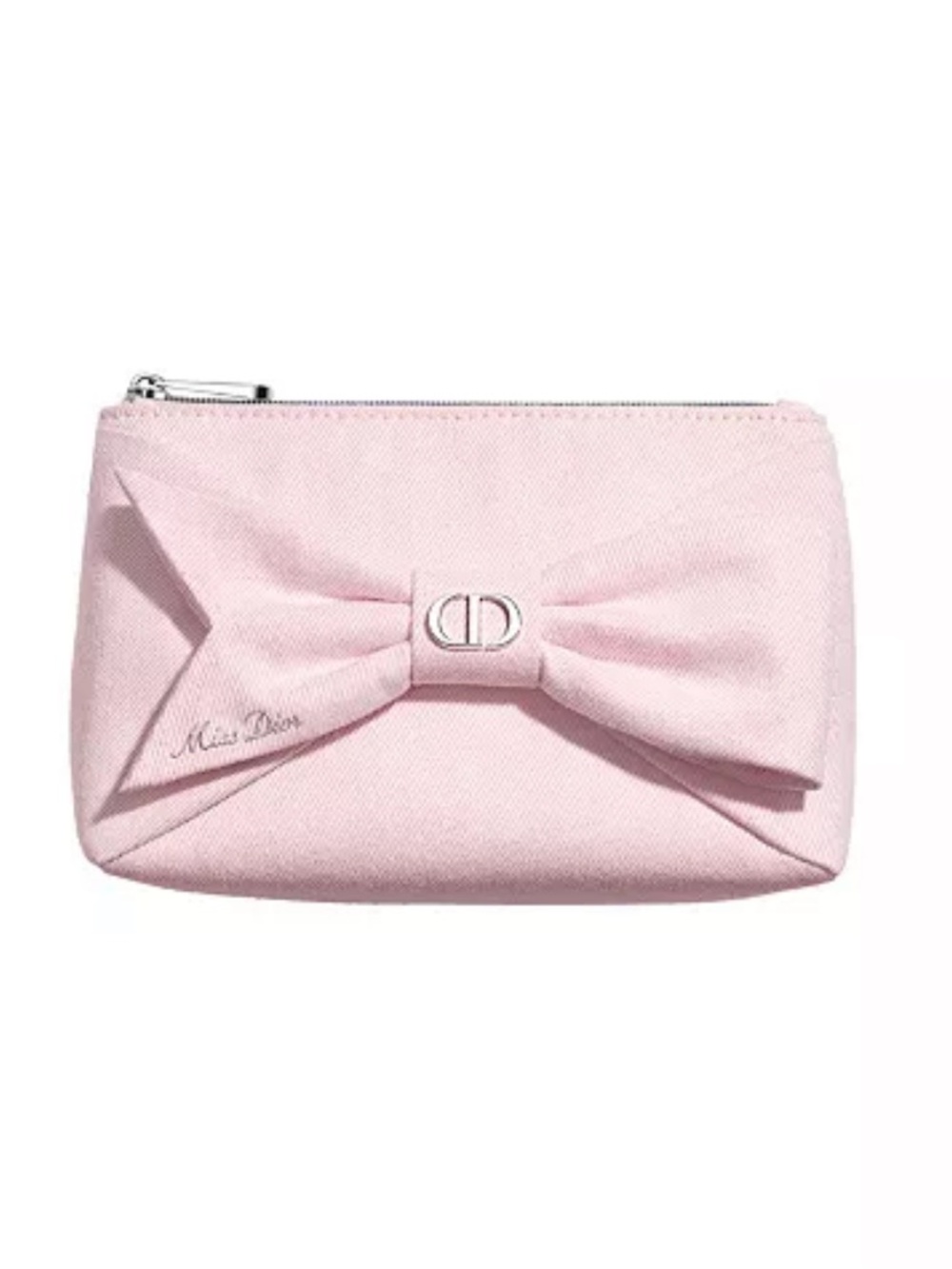 Pink Bow Zip Pouch Dior